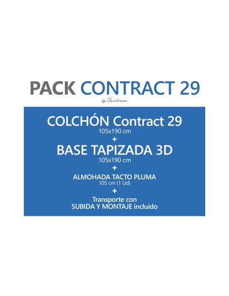 Pack ahorro Colchón + base + almohadas 105x190 cm